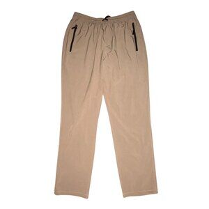 Mens Light Weight Elastic Waisted Athletic Pants-Tan-36-GUC